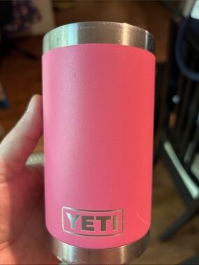 Yeti Coral Pink Stainless Steel 12oz can koozie Tumbler